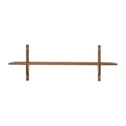 Ferm Living Sector Wandplank - Single - Wide Smoked Oak / Brass