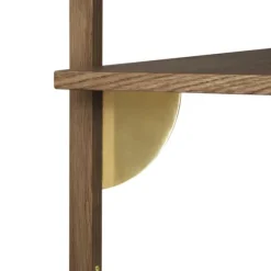Ferm Living Sector Wandplank - Single - Wide Smoked Oak / Brass