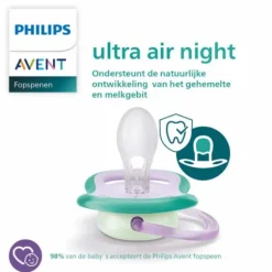 Avent Ultra Air Fopspeen - Nacht - 0-6 Mnd - 2 Stuks