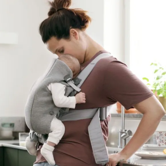 BabyBjörn Mini 3D Jersey Draagzak Lichtbeige