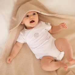 Bamboom 4 Season Hooded Baby Wrap Blanket - 75x75 cm - Stone Sand