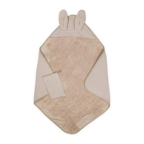 Bamboom Badcape met Washand - Duo Set Waffle - 75x75 cm