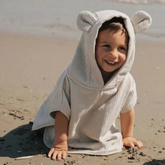 Bamboom Badponcho Baby 0–2 Jaar - Bamboe Wafel Terry - Warm White