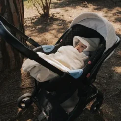 Bamboom Hooded Baby Wrap Blanket - 75x75 cm - Teddy - Sand