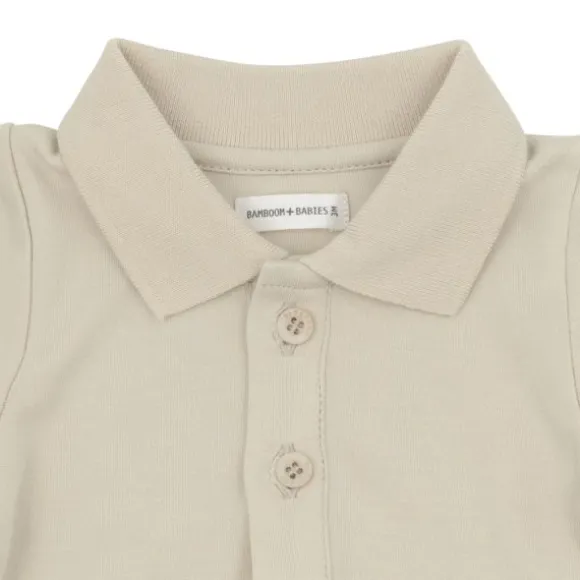 Bamboom Long Sleeve Body Polo - 6 Mnd - Sand
