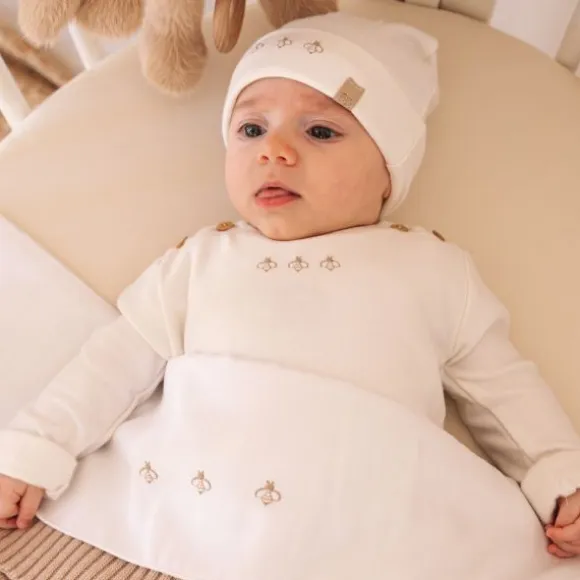 Bamboom Muts Bees - Cream - Maat S (0-4M)