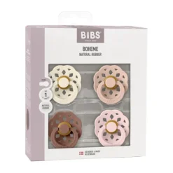 Bibs Boheme Fopspeen - 4 Pack - Size 1 - Ivory/Blush/Woodchuck/Blossom
