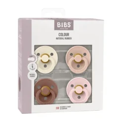 Bibs Colour Fopspeen - 4 Pack - Size 1 - Ivory/Sand/Vanilla/Dark Oak