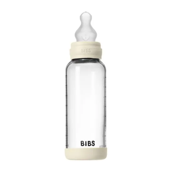 BIBS Fles - Medium Flow - 240 ml - Silicone/Glas - Ivory