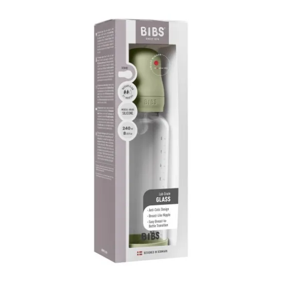 BIBS Fles - Medium Flow - 240 ml - Silicone/Glas - Ivory