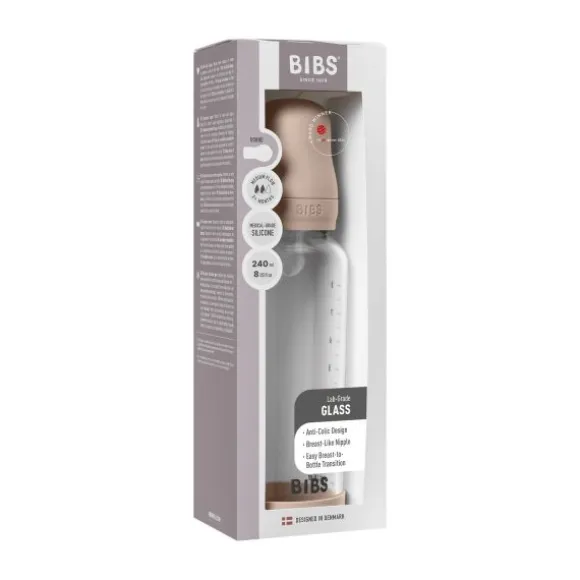 BIBS Fles - Medium Flow - 240 ml - Silicone/Glas - Ivory