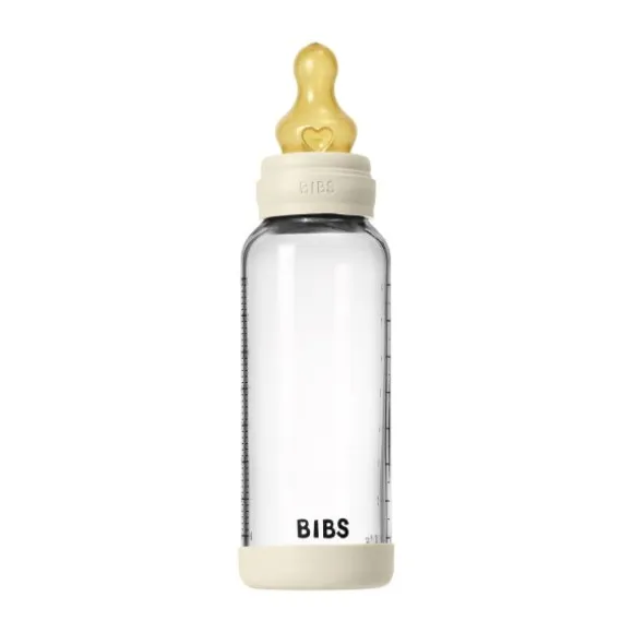 BIBS Fles - Medium Flow - 240 ml - Glas/Latex - Ivory
