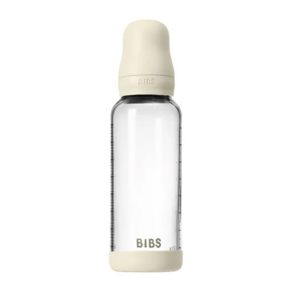BIBS Fles - Medium Flow - 240 ml - Glas/Latex - Ivory