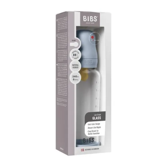 BIBS Fles - Medium Flow - 240 ml - Glas/Latex - Ivory