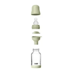 BIBS Fles - Slow Flow - 120 ml - Silicone/Glas - Baby Blue