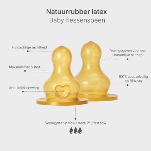 BIBS Flesspeen Rond - Slow Flow - 2 Pack - Latex