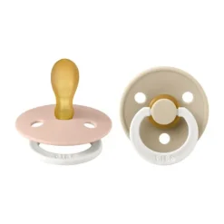 BiBs Glow In The Dark Fopspeen - Symmetrisch - 2 Stuks - 0-6 Mnd - Blush/Vanilla