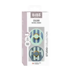 BIBS Studio Colour Fopspenen - 2 Stuks - Size 1 - Block Nordic Mint/ Petrol