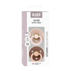 BiBs Studio Fusion Fopspeen - Rond - 2 Stuks - 0-6 Mnd - Blush/Woodchuck
