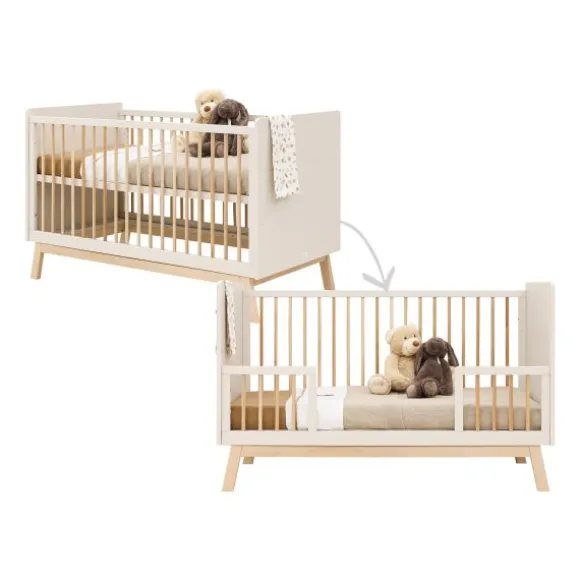 Bopita Babykamer Lines - Dune / Naturel | Ledikant 60 x 120 cm + Commode