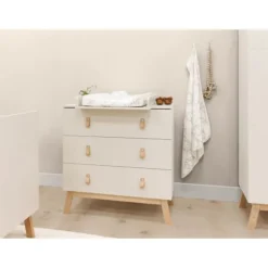 Bopita Babykamer Lines - Dune / Naturel | Ledikant 60 x 120 cm + Commode