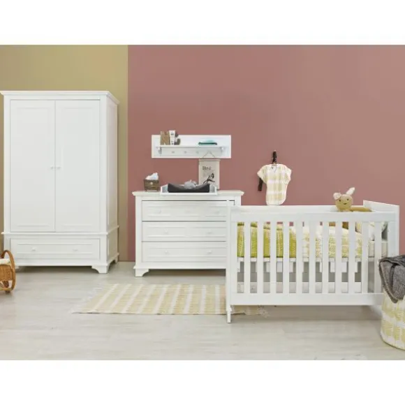 Bopita Charlotte Babykamer Wit | Bed 70 x 140 cm + Commode + Kast 3-Deurs