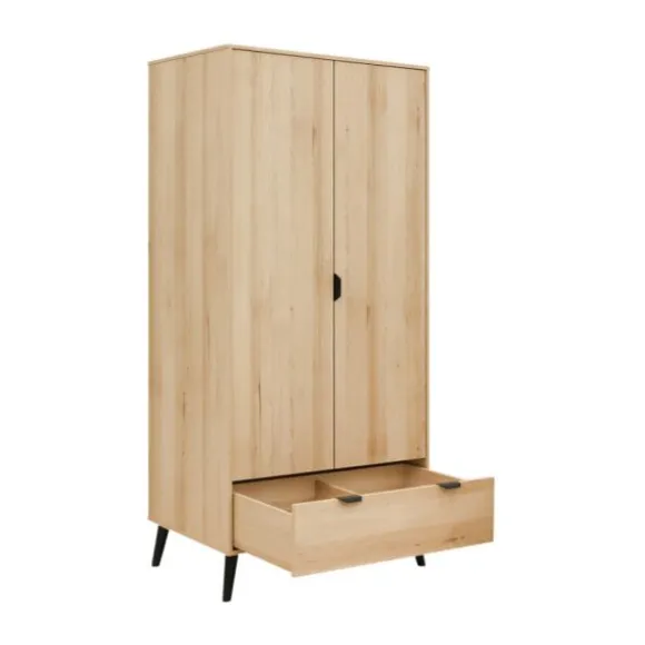 Bopita Fay 2-Deurskast - Naturel/Mat Zwart