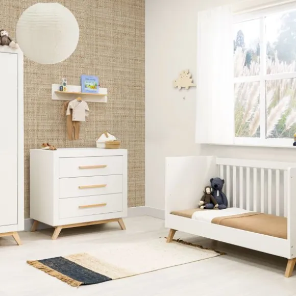 Bopita Fenna Babykamer Wit / Naturel | Bed 70x140 cm + Commode + Kast