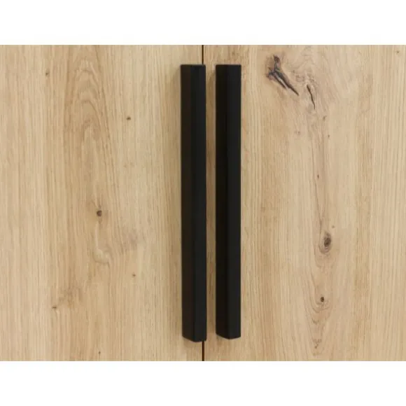 Bopita Kledingkast - Xem - Mat Zwart/Eiken - 3-Deurs