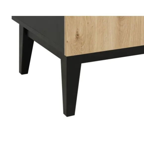 Bopita Kledingkast - Xem - Mat Zwart/Eiken - 3-Deurs