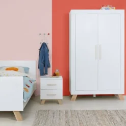 Bopita Lisa Kledingkast Wit / Naturel 2-Deurs