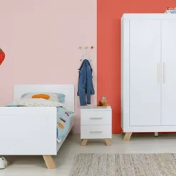 Bopita Lisa Kledingkast Wit / Naturel 3-Deurs