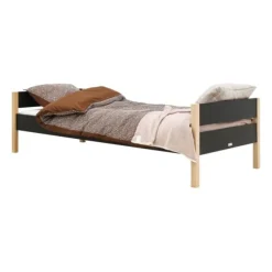 Bopita Lucas Bed - 90 x 200 cm - Zwart / Naturel