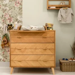 Bopita Manou Babykamer Vintage | Bed 60 x 120 cm + Commode + Kast 2 Deur