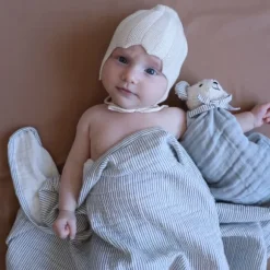 Cam Cam Copenhagen Classic Stripes Wiegdeken - 100 x 100 cm -Blue