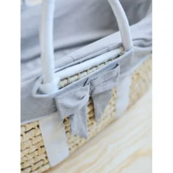 Childhome Moses Mand Inclusief Matras - Naturel - Jersey Bekleding Grijs