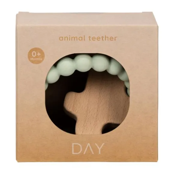 DAY Dierenfiguren Bijtring - Silicone - Neushoorn - Ivory Cream