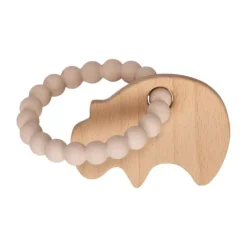 DAY Dierenfiguren Bijtring - Silicone - Neushoorn - Ivory Cream