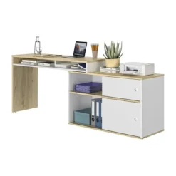 Diagone Modula Modulair Bureau - Ambachtelijk Eikenhout