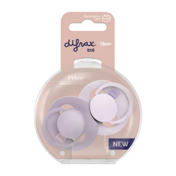 Difrax Dynamic Lovi Prime Fopspeen - 18mnd+ - 2st. - Lilac/Violet