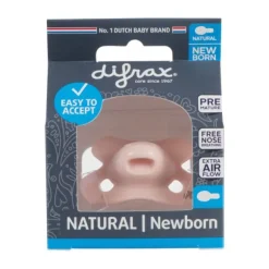 Difrax Naturel Fopspeen Roze Newborn