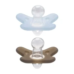 Difrax Siliconen Fopspeen Blauw / Grijs 0-6 Mnd 2 Stuks