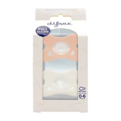 Difrax Siliconen Fopspeen Roze / Wit 0-6 Mnd 2 Stuks