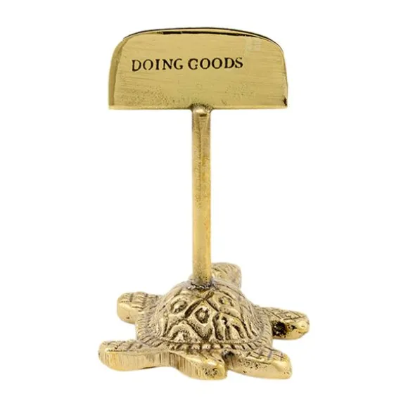 Doing Goods Kaarthouder - Turtle - Messing