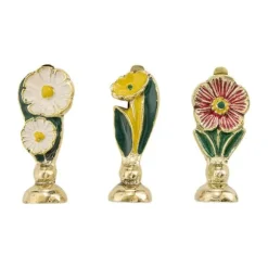 Doing Goods Kaarthouders Set - Posy Bloemen - Messing