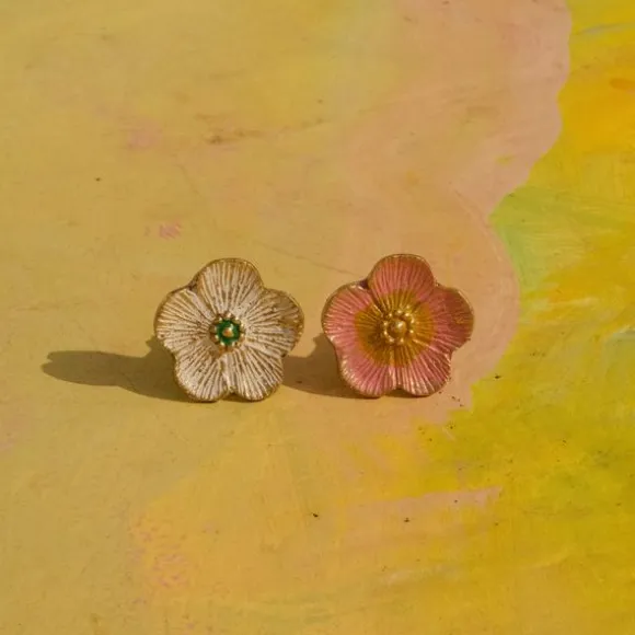 Doing Goods Knop - Faye Flower - Wit Messing