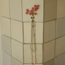 Doing Goods Wandhaak - Elodie Bloem - Messing met Roze Bloemen