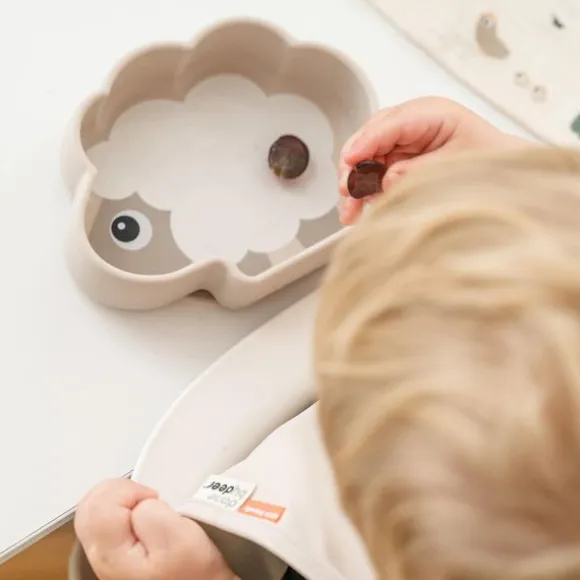 Done By Deer Sheepy Stick&Stay Bordje - Silicone - Sand