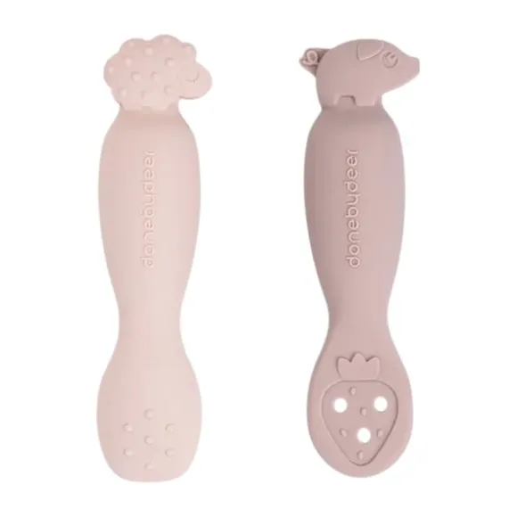 Done By Deer Tiny Farm Oefen Lepel Set - Powder