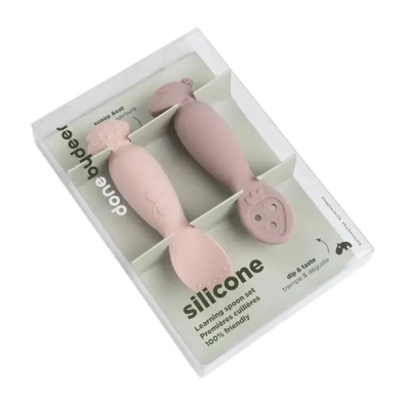 Done By Deer Tiny Farm Oefen Lepel Set - Powder